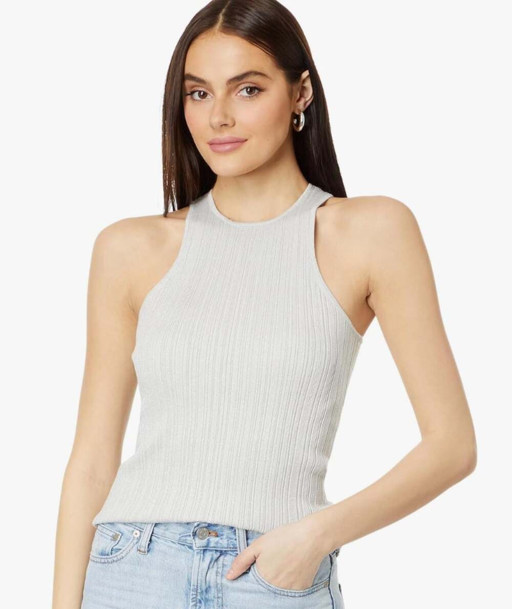 The Signature Shimmer Knit Cutaway Sweater Tank
